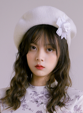 daytoday日常研究所 荒诞花园 玫瑰蝴蝶结少女小众百搭画家贝雷帽