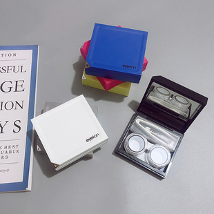 简约隐形眼镜盒创意磁吸个性清新雅致便携伴侣收纳双联护理美瞳盒