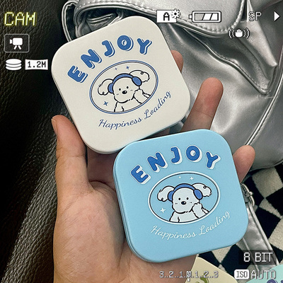 潮酷美瞳盒音乐耳机小狗复古色