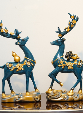 招财鹿摆件客厅玄关酒柜装饰品创意家居搬家礼物乔迁新居礼品美式