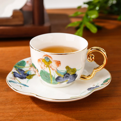 高颜值带托盘茶杯咖啡杯国风