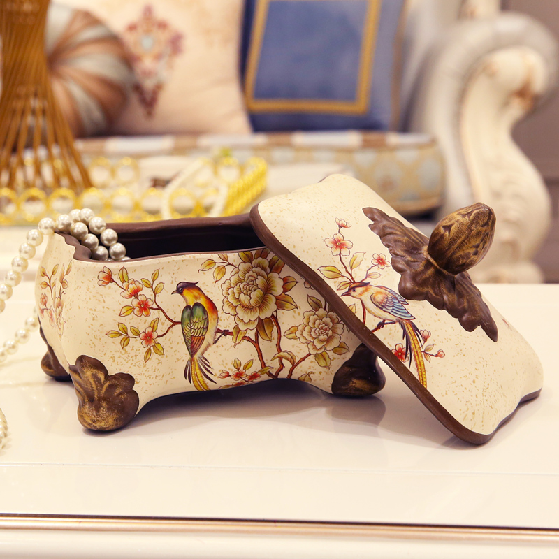 花狐狸欧式田园复古小物件首饰盒