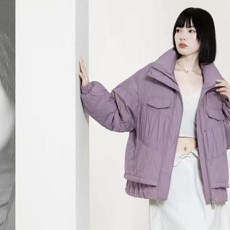2025年新款羽绒服女短款韩版斗篷式九成品衣壳