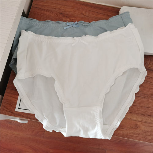 加肥加大莫代尔棉女士白色内裤