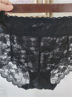 性感蕾丝女内裤收腹无痕速干性感蕾丝边透视包臀大码胖mmn内裤
