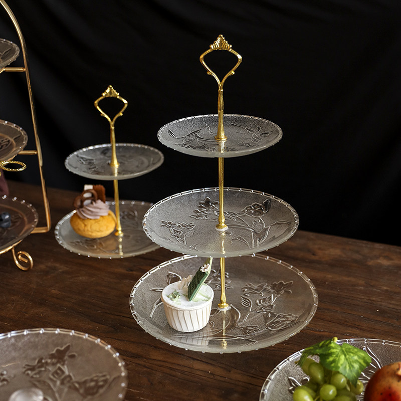 轻奢水果盘家用零食糖果盘子多层蛋糕点心盘玻璃高脚茶点碟玄关架,餐饮具,果盆/果盘/果篮,淘宝优惠券,粉丝福利购,淘宝优惠卷