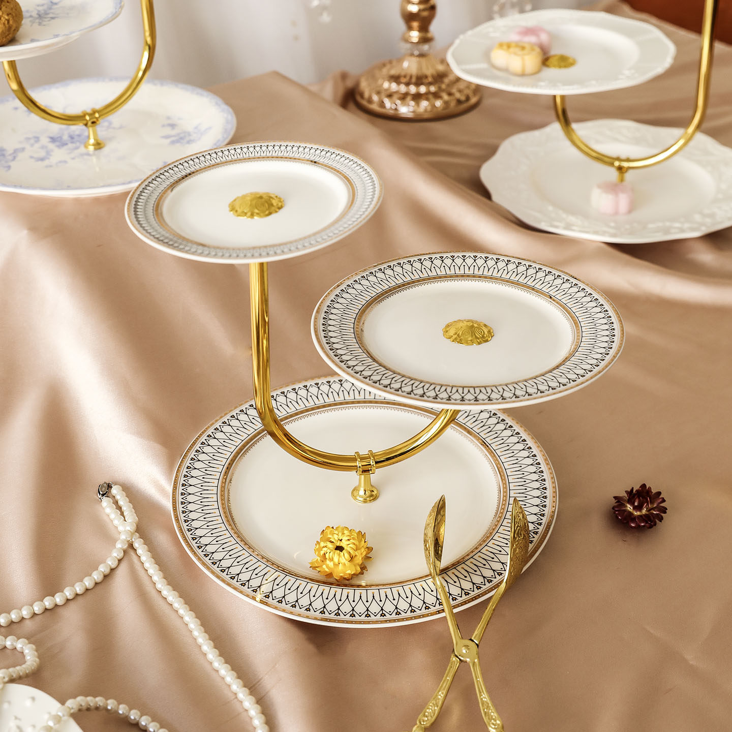 欧式蛋糕架子多层点心盘下午茶宴会茶歇水果盘前台糖果零食展示架