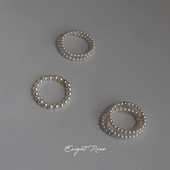 温柔哭了 极细强光进口施家小珍珠戒指女14K包金食指戒尾戒叠戴仙