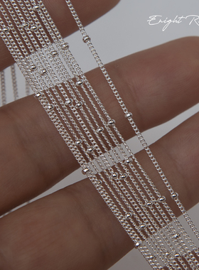 如意玫瑰/侧身豆豆链项链925纯银极细间珠锁骨链满天星银豆颈链女