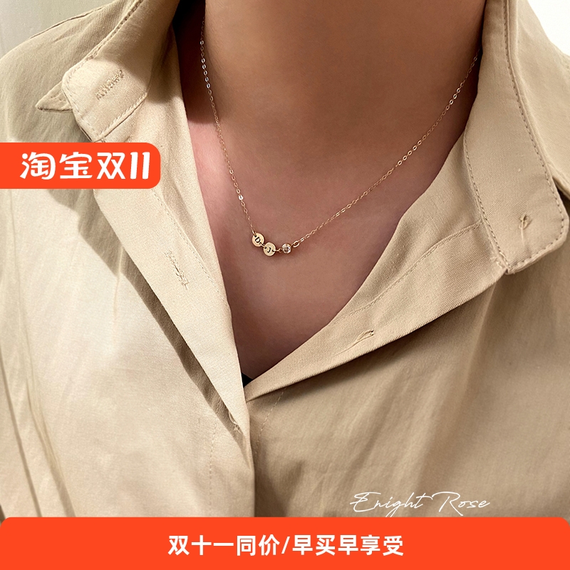 字母项链定制 14k包金英文名字闺蜜颈链不褪色生日礼物个性锁骨链