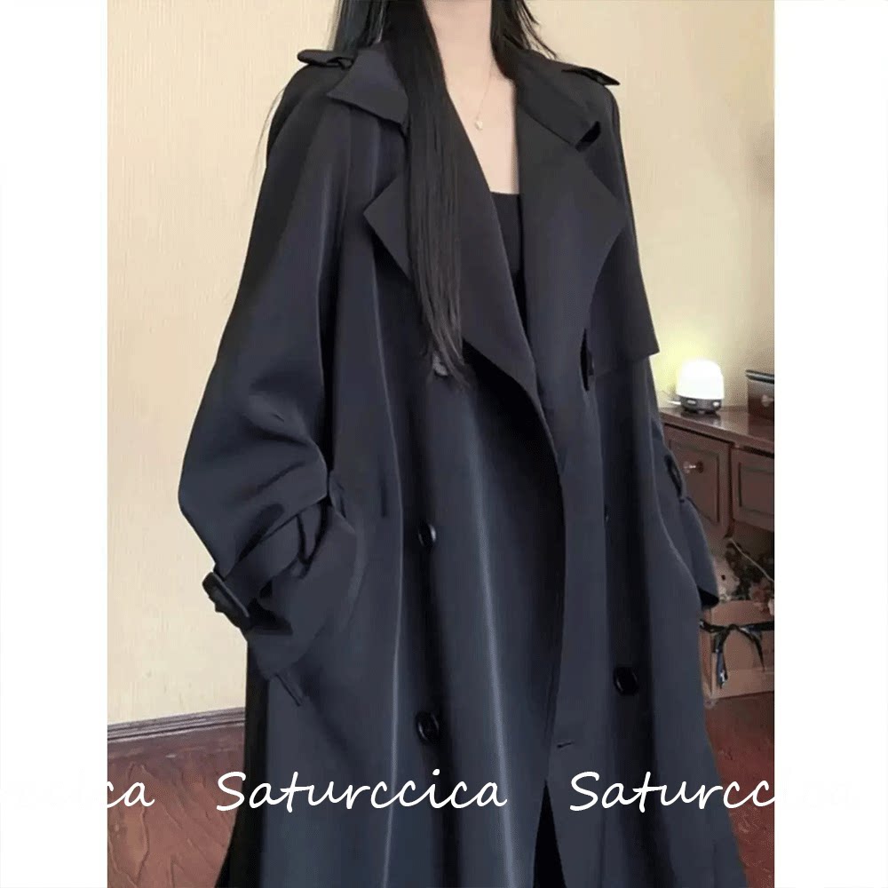 Saturccica专柜正品黑色风衣外套