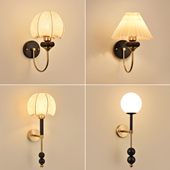 壁灯法式 饰灯具 轻奢卧室床头灯北欧复古过道灯中古实木走廊背景装