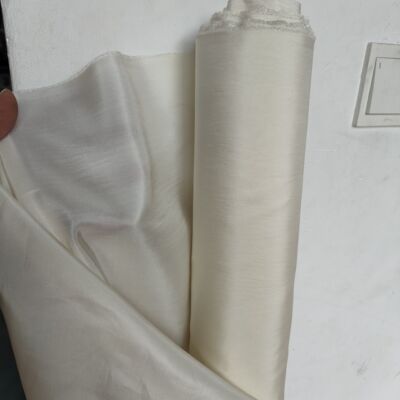 米白色真丝电力纺12姆米 100%桑蚕丝柔软夏季贴肤里布面料丝绸