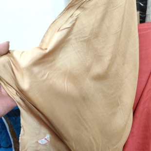 咖黄色真丝棉布 10姆宽幅140柔软细腻丝绸里料真丝连衣裙微透纱料