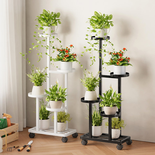 花架子客厅落地式可移动铁艺多层