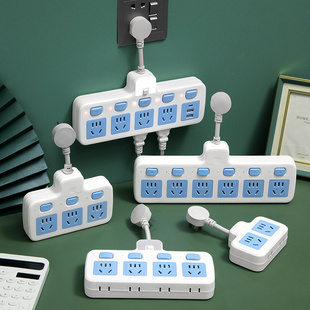 纯铜家用宿舍办公正牛功能插座转换器独立开关插线板带USB小夜灯