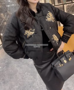 新中式 时尚 风蝴蝶刺绣羽绒服气质轻奢外套上衣 新款 欧洲站2025冬季