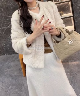 欧洲站2025秋冬新款 进口小母紫貂皮草外套高级感山茶花纹貂皮大衣