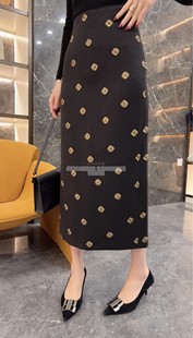 重工钉珠花朵半身裙高级感修身 时尚 显瘦包臀裙 新款 欧洲站2025冬季