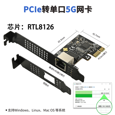 乐扩pcie网卡5GPXE单口有线