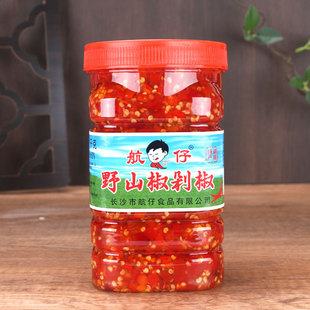 2.2斤 1瓶正宗航仔野山椒中辣香辣湖南剁辣椒下饭菜辣椒酱商用