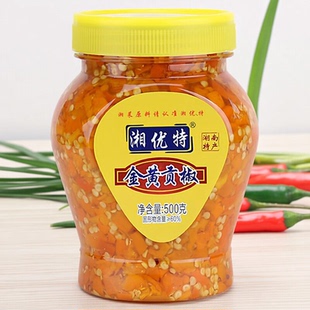 湘优特金黄贡椒500g瓶装辣椒酱湘优特辣椒王湖南特产黄剁椒商用
