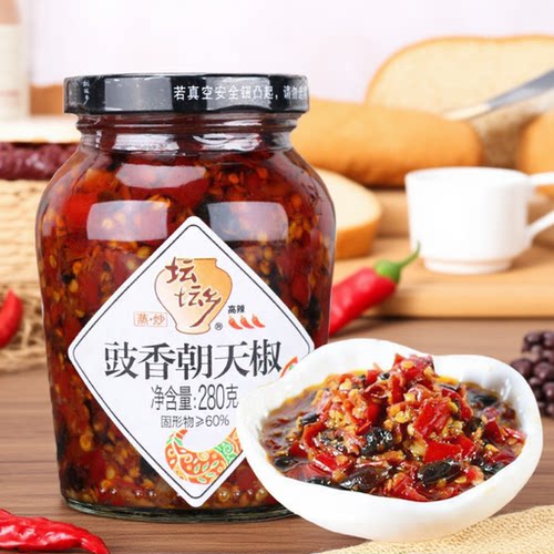 坛坛乡鼓香朝天椒280g/商用零售开胃拌饭拌面辣椒酱蒸鱼头酱椒