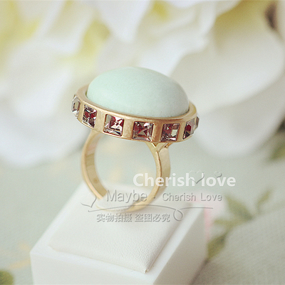 【亦许家】欧美时尚夸张复古美国高端切面钻天然石女食指戒