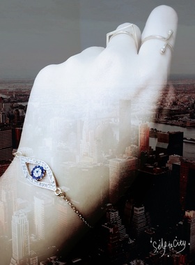 【亦许家】欧美韩版时尚镶钻异域神圣眼睛细款极简装饰女手