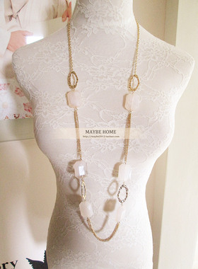 韩国欧美饰品百搭金色长项链