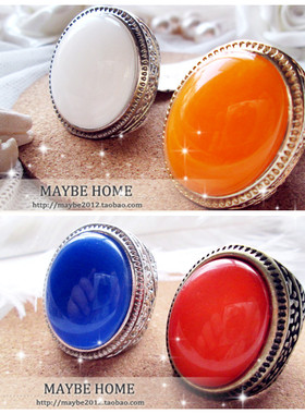 【亦许家】欧美韩版时尚个性HM宫廷复古雕花仿宝男女情侣戒