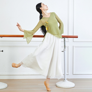 飘逸雪纺白色裙裤现代舞古典舞广场舞民族舞演出服饰女成人阔腿裤