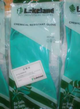 雷克兰 绿色丁腈手套 防酸碱化工手套 耐油耐磨防水厨房用手套