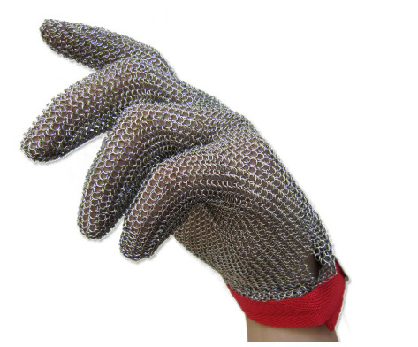 美国进口五指金属防割防电锯裁剪手套5HongCho01不锈钢环手套包邮