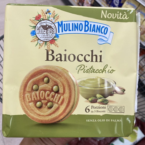 新日期意大利Mulino Baiocchi百味来曲奇开心果奶油夹心饼干168g