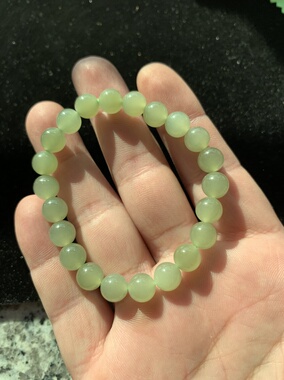 天然和田玉晴水手串妈妈百搭女士单圈轻奢玉手串