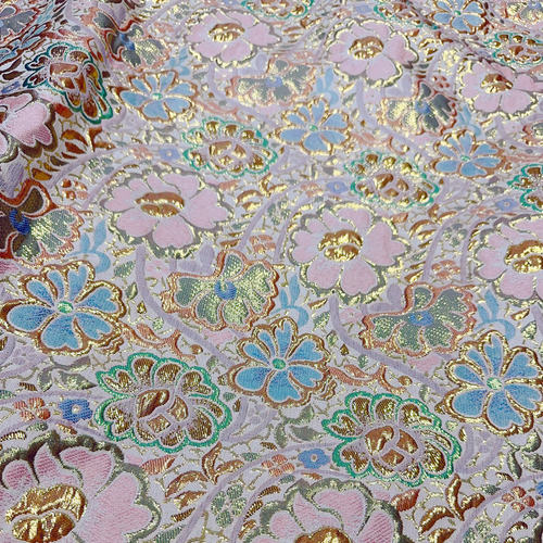 织金提花浮雕牡丹面料服装布料