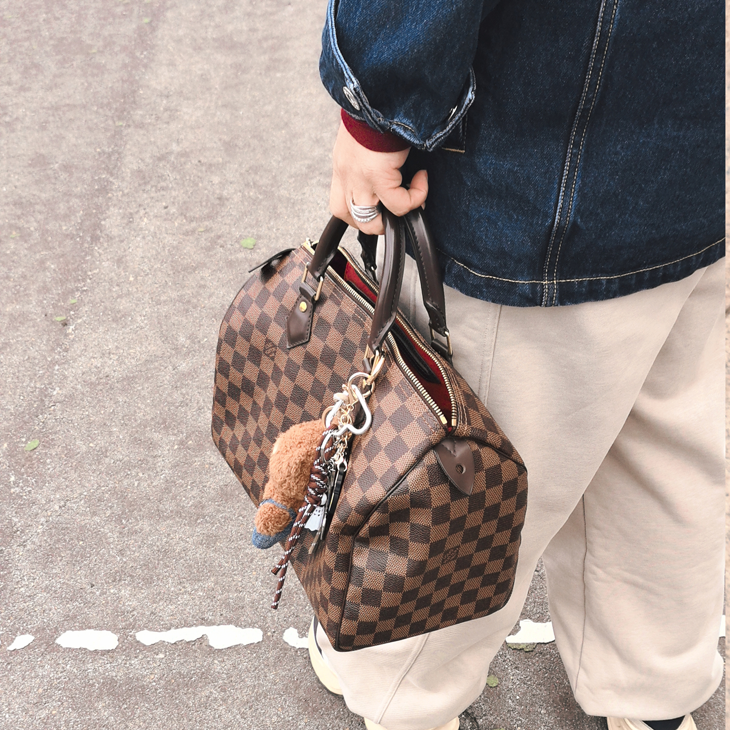 95新LV路易威登棋盘格15年Speed 30 无肩带款