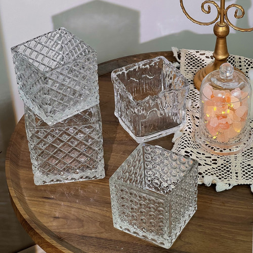 田园风条纹桌摆绿植方形包邮鲜花