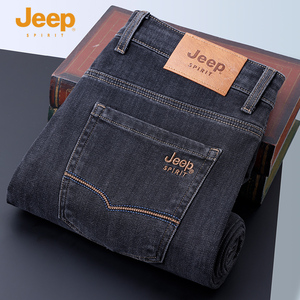 JEEP SPIRIT春秋新款男士牛仔裤宽松直筒高端中年爸爸休闲裤子男
