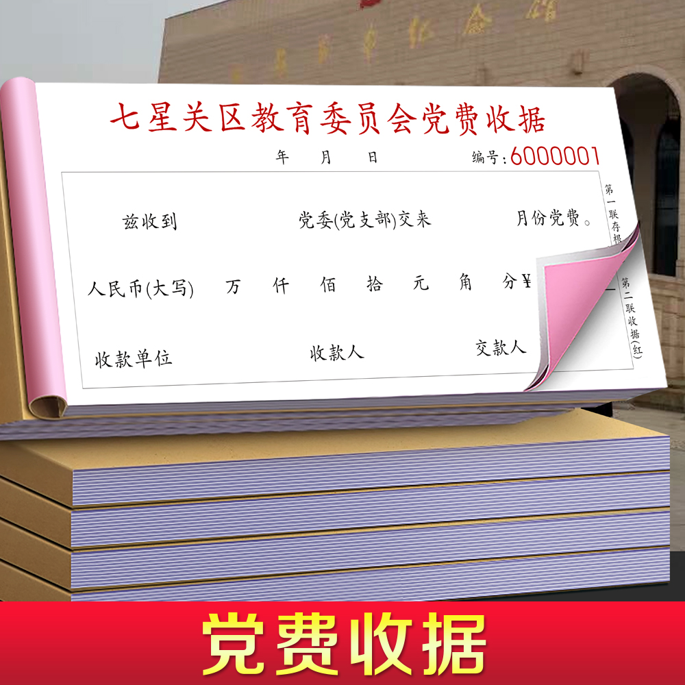 党费收据可定制免费设计