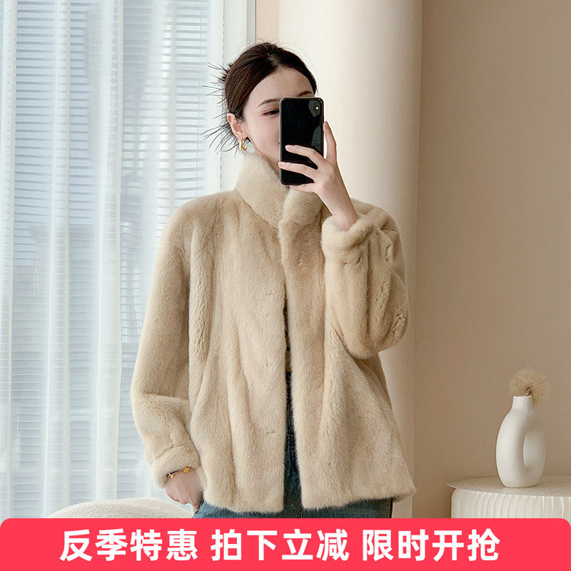 女整短款貂皮大衣易歌泰格