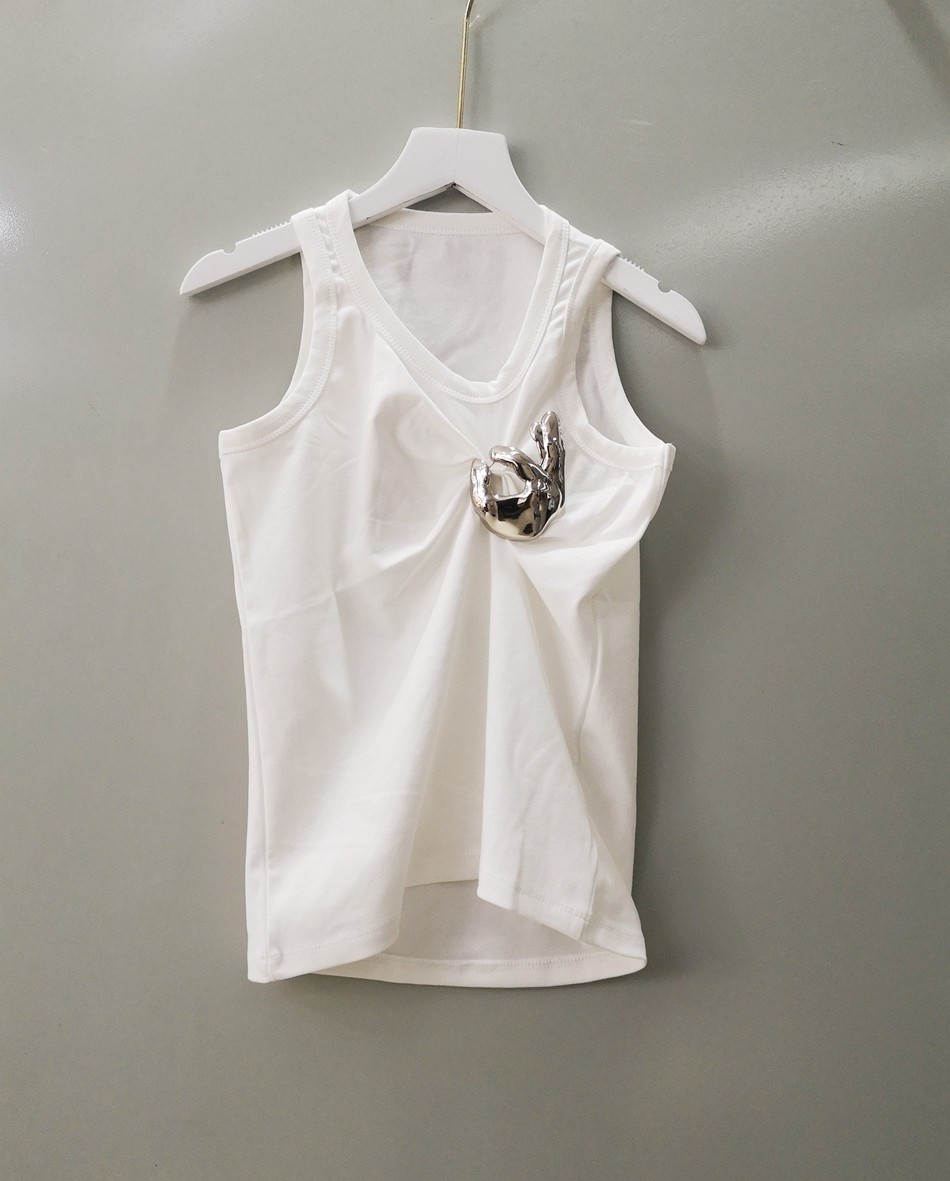法式小众设计立体剪裁 ok手势显瘦百搭美式背心无袖打底上衣