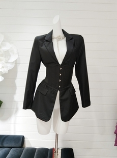 法式小众流行酷辣炸街修身鱼骨束腰薄款西装外套女显瘦气质上衣潮