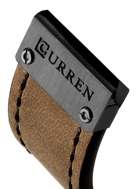 Curren卡瑞恩原装表带24mm皮带原厂厚款复古棕色Watch band