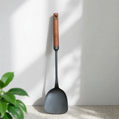 日本极铁锅铲家用木柄防烫专用铲子炒勺老式 炒菜铲具