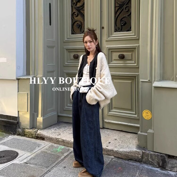 HLYY nana迪丽热巴同款 正确还原版 落肩宽松羊毛外套