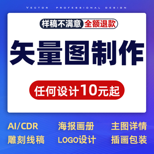 画图代画cdr矢量图制作海报详情主图ps做图ai画图Plt 激光雕刻