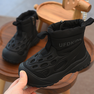 防水防滑儿童雪地靴户外男童女童雪地棉2025冬季新款加绒加厚棉靴