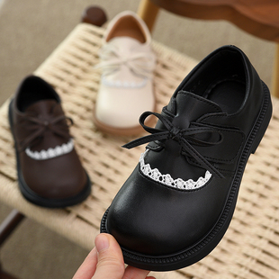 女童小皮鞋2026春季新款儿童公主鞋洋气学生鞋子女孩软底黑色单鞋